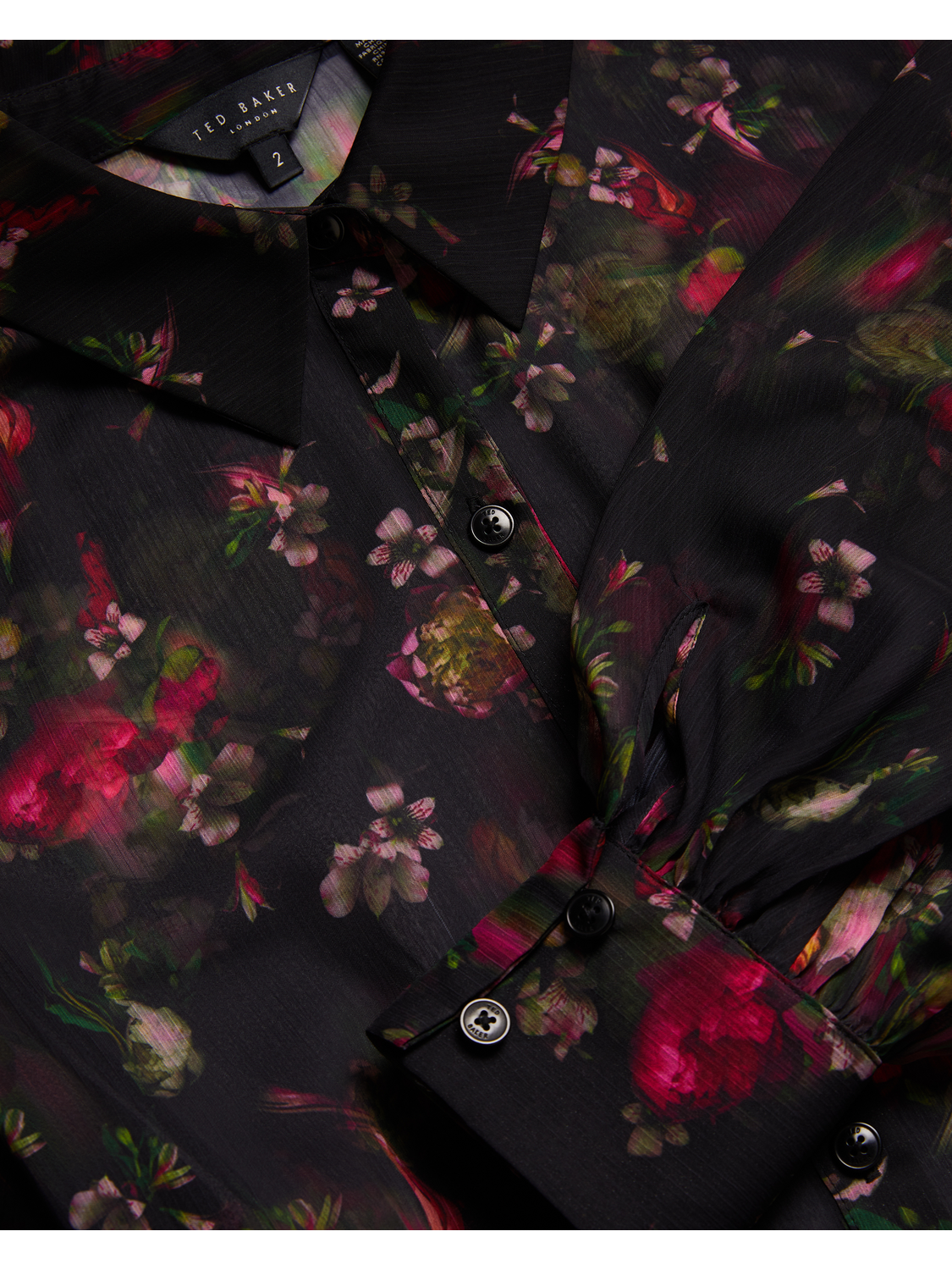 Ted Baker EBENE - Floral Print Belted Mini Shirt Dress