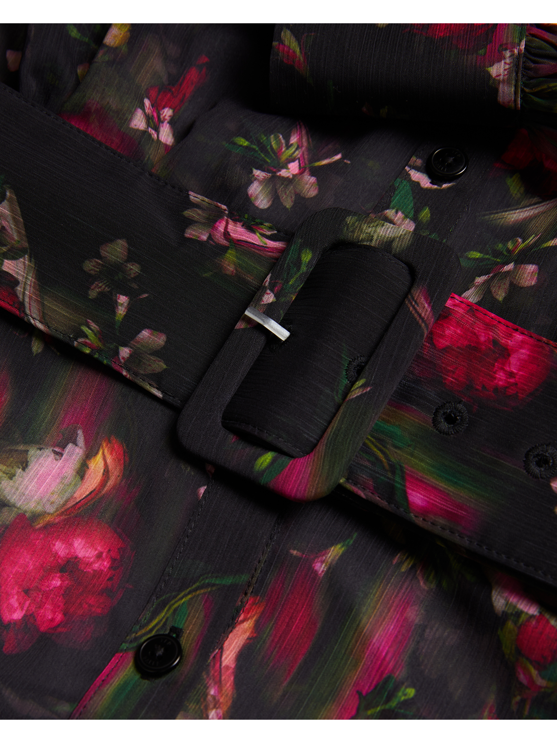 Ted Baker EBENE - Floral Print Belted Mini Shirt Dress