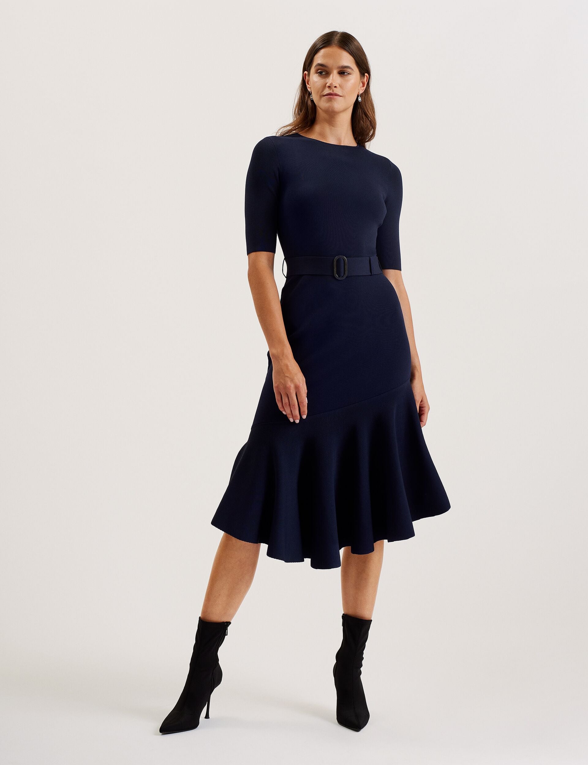 Ted Baker SAMALEE - Flippy Hem Knitted Midi Dress