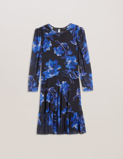 Ted Baker CARMALL - Floral Puff Sleeve Mesh Mini Dress