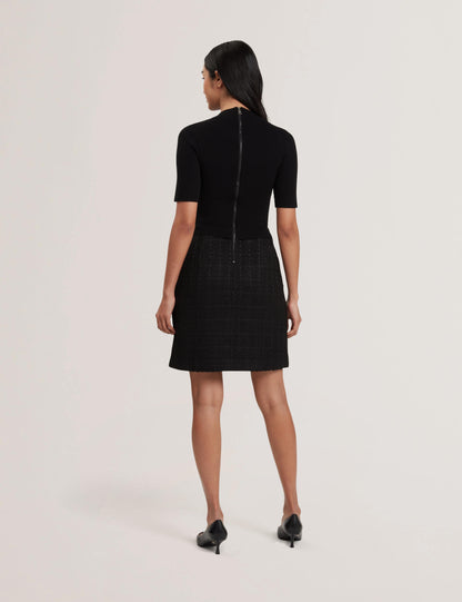 Ted Baker KOMAM - Boucle A-Line Mini Dress With Knit Bodice
