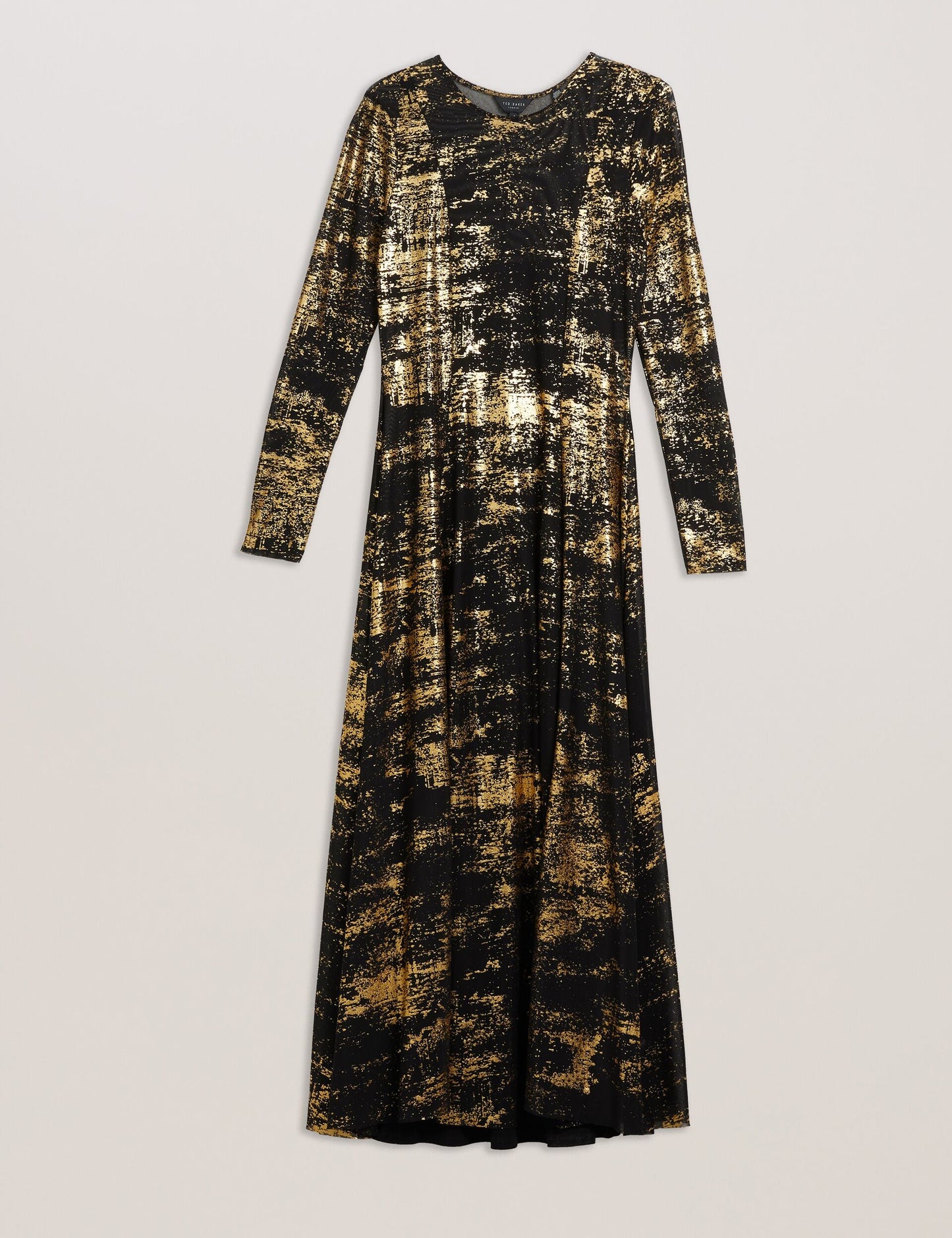 Ted Baker JUNHAA - Foil Print Long Sleeve Mesh Midi Dress
