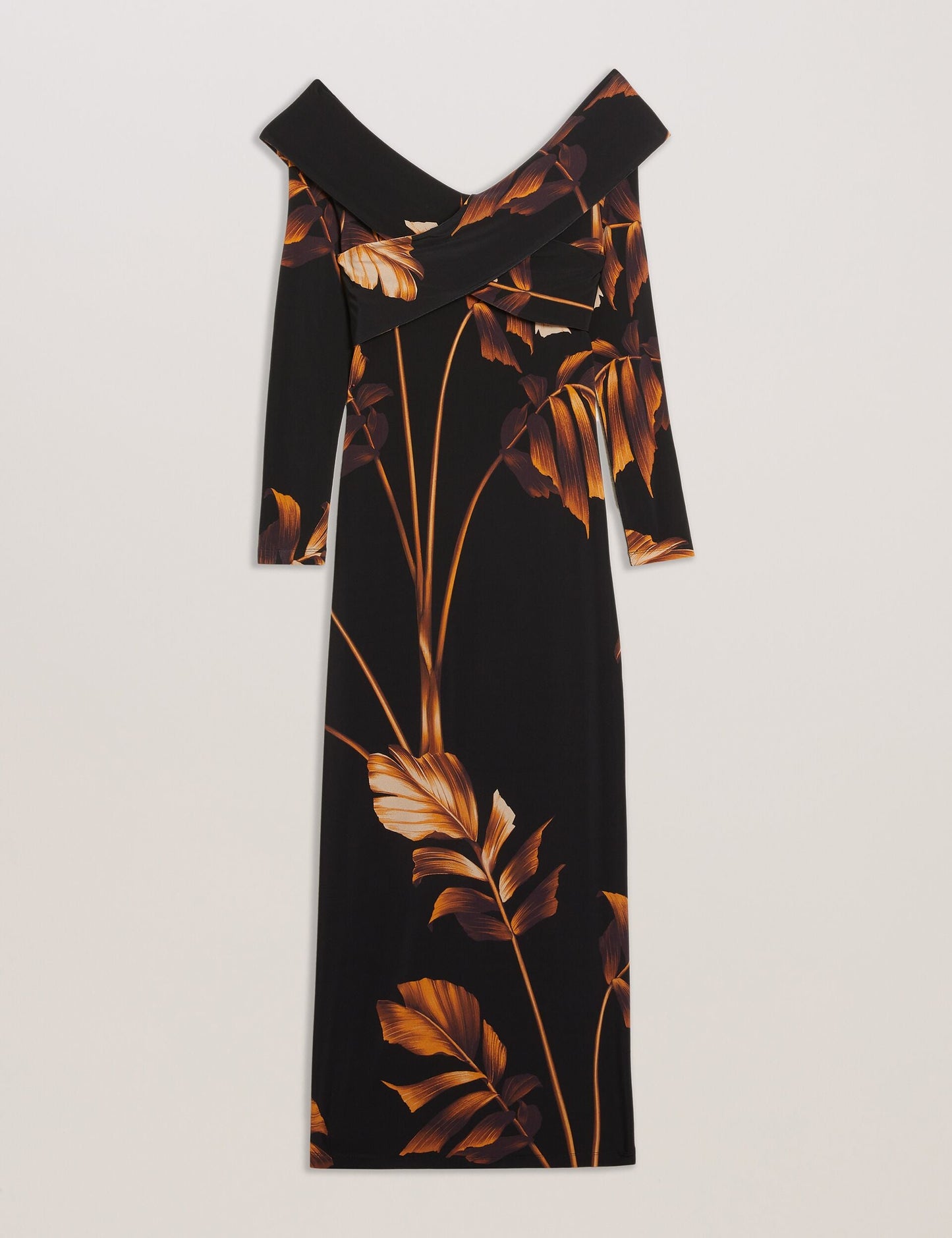 Ted Baker JOSEFEN - Printed Bardot Long Sleeve Midi Dress