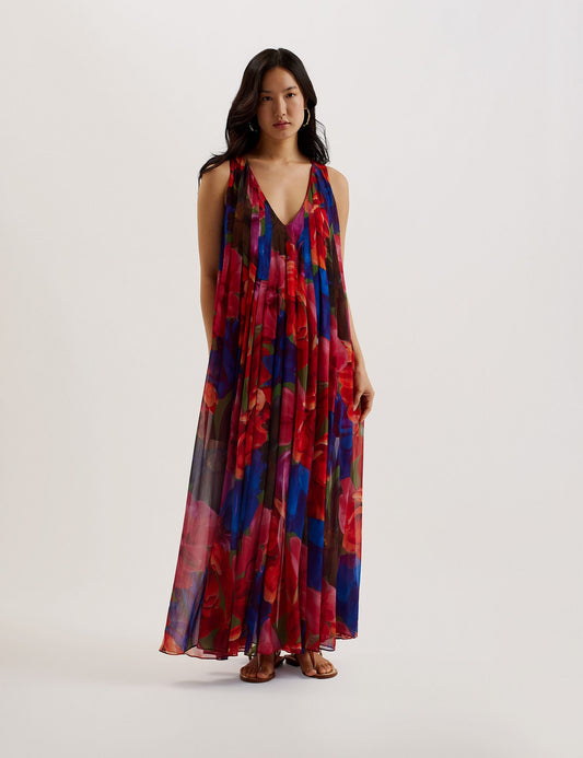 Ted Baker RABIUSA - Organza Tropical Bloom V neck Maxi dress
