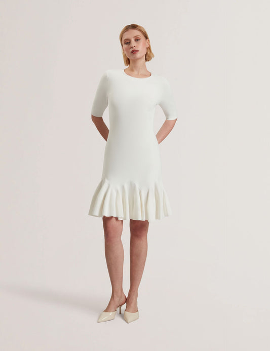Ted Baker ALZANN - Pleated Hem Knitted Bodycon Mini Dress