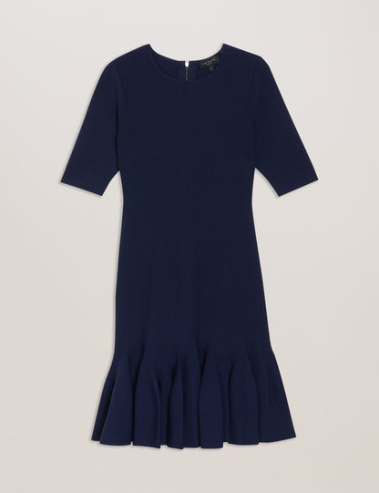 Ted Baker ALZANN - Pleated Hem Knitted Bodycon Mini Dress