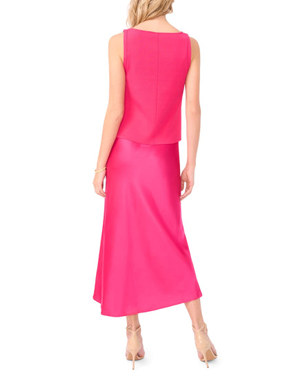 Ted Baker MIDORI 2-in-1 Knit Tank Satin Midi Dress