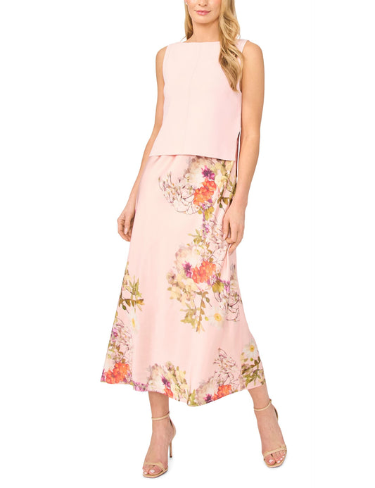 Ted Baker MIDORI 2-in-1 Knit Tank Floral Midi Dress
