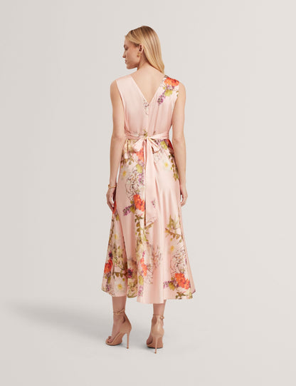 Ted Baker ALINA Floral Satin Low Cut Maxi Dress