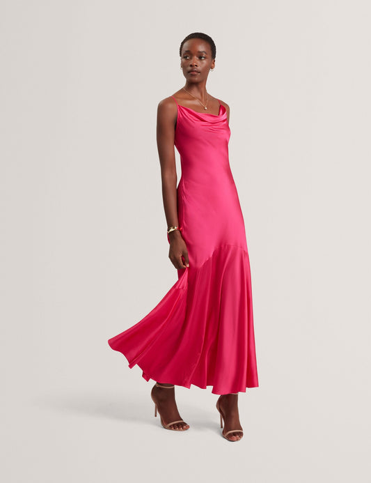 Ted Baker EILA Satin Cowl Neck Strappy Maxi Dress