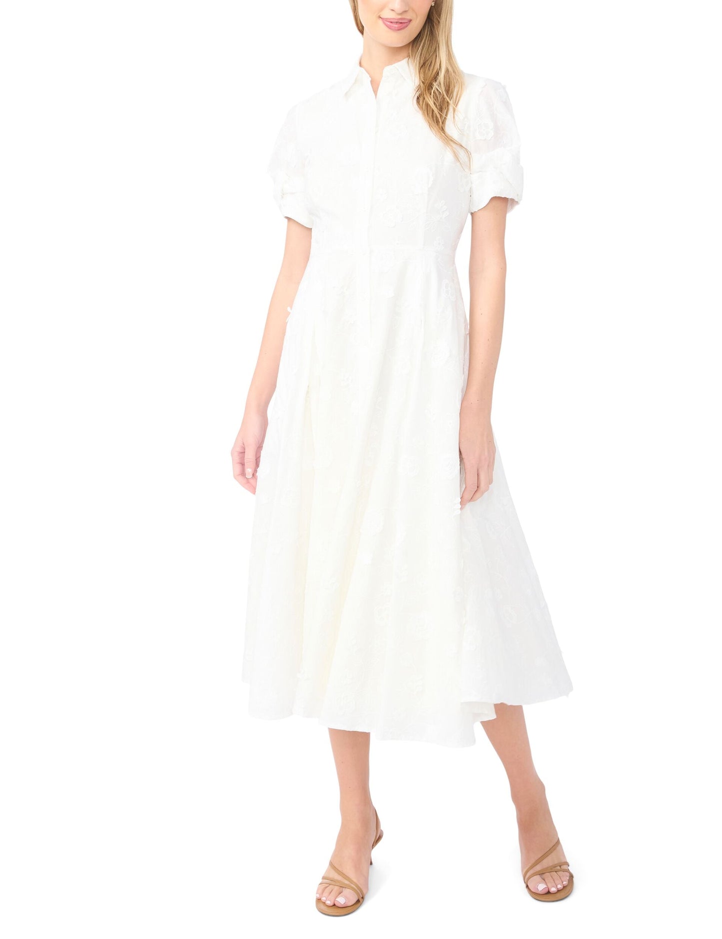 Ted Baker VIOLET Floral Embroidery Midi Shirt Dress