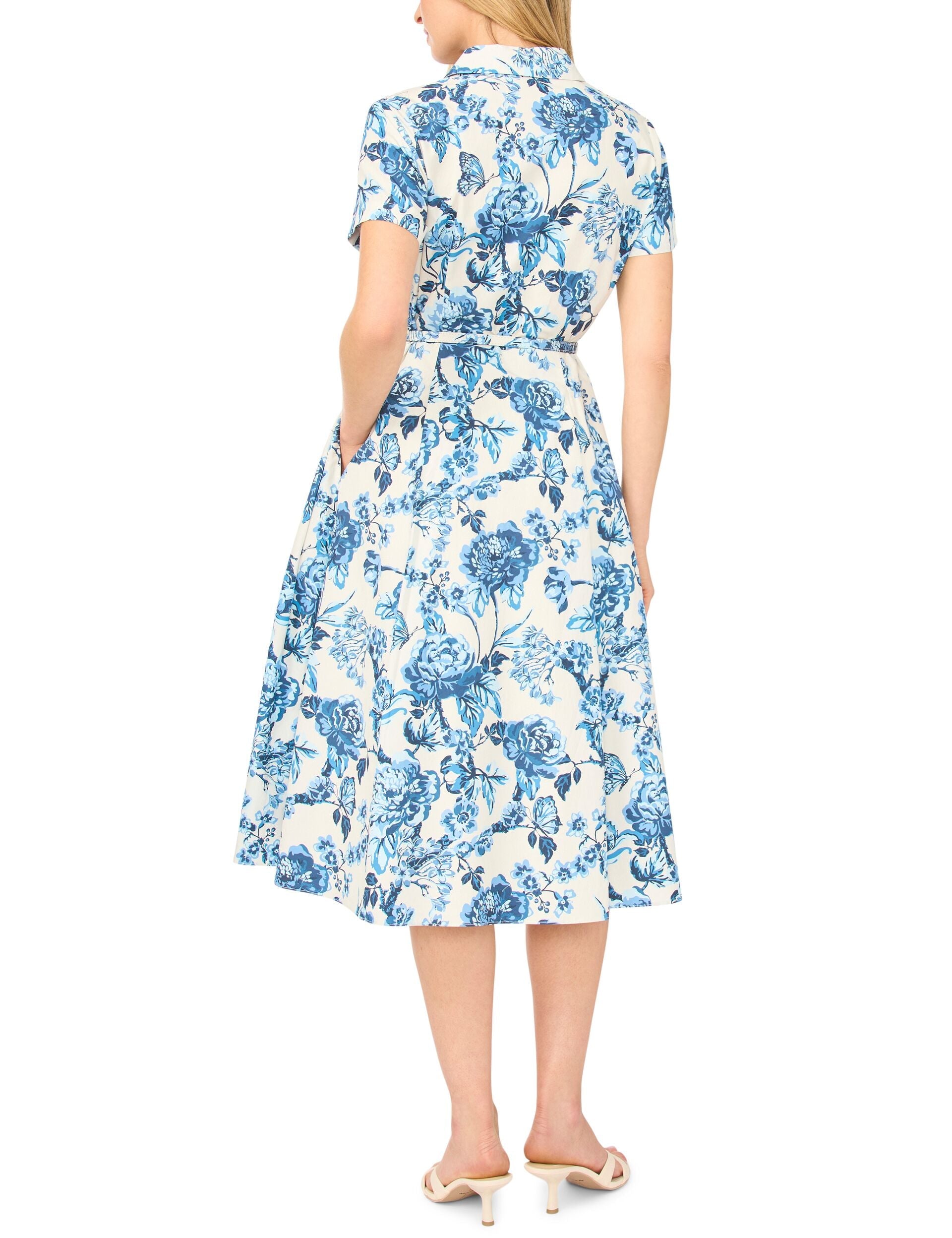 Ted Baker RORY Cotton Floral Belted Midi Shirt Dress