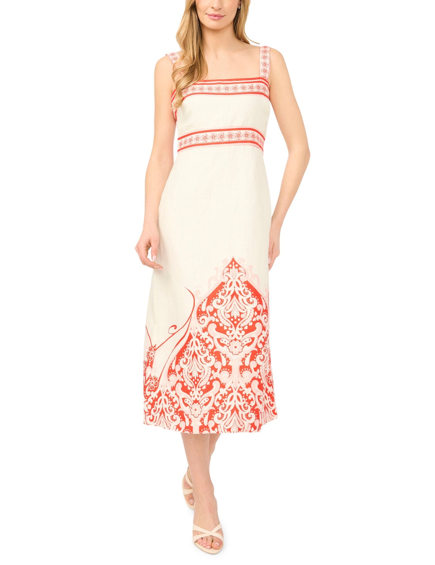 Ted Baker NOEMI Printed Detail Strappy Linen Sundress