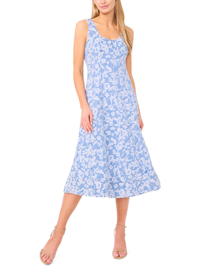 Ted Baker NARA Floral Denim Scoop Neck Midi Dress