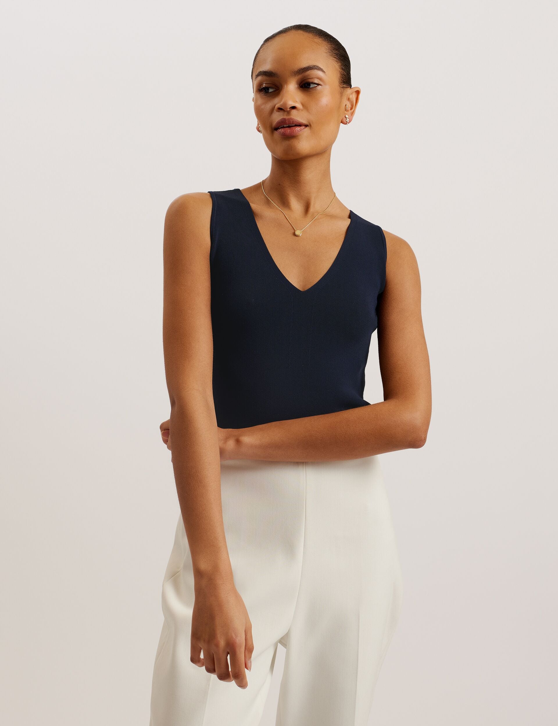 Ted Baker JOSIIY - V Neck Slim Fit Sleeveless Knit Top