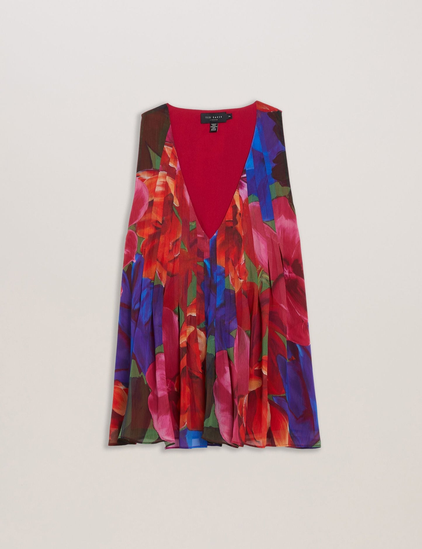 Ted Baker VERNOGE - Organza Tropical Bloom V neck Pleated Top