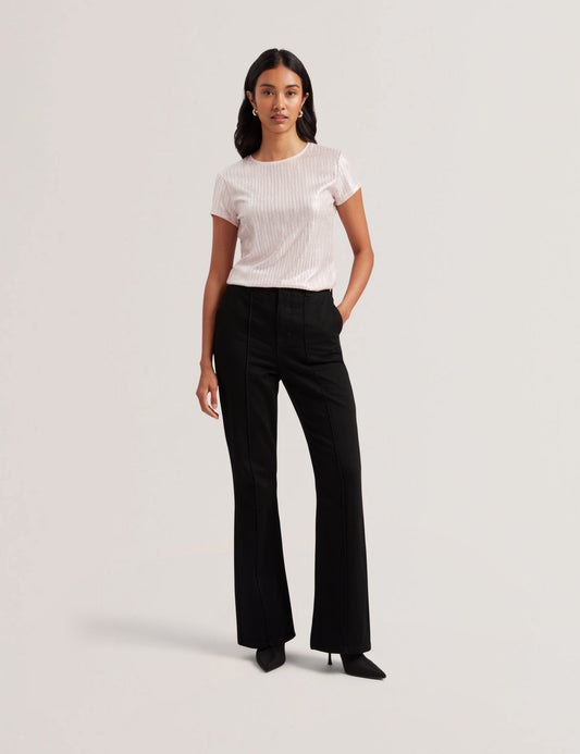 Ted Baker KATRINO - Ribbed Metallic Fitted T-Shirt