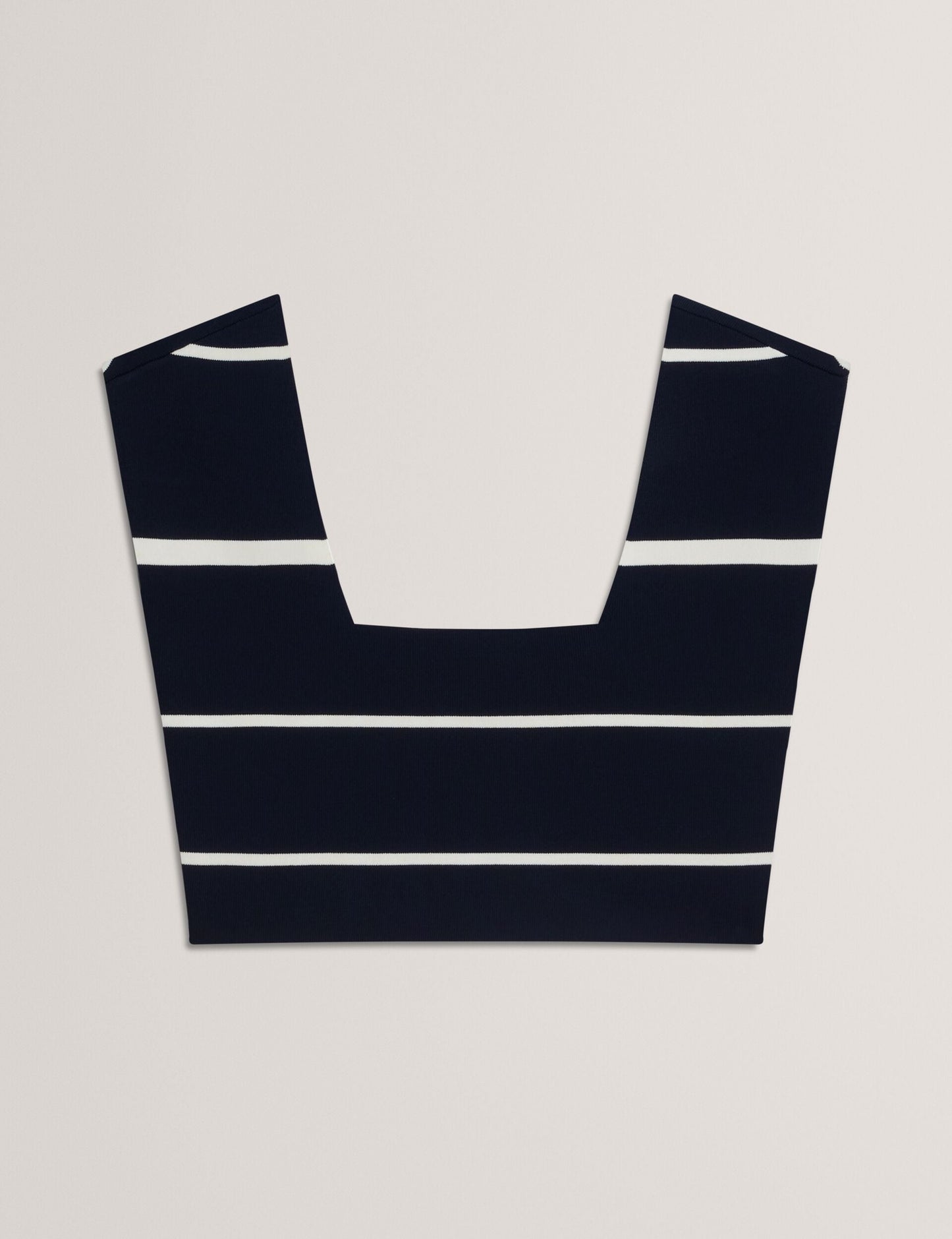 Ted Baker ELLLE - Striped Knit Square Neck Cropped Top