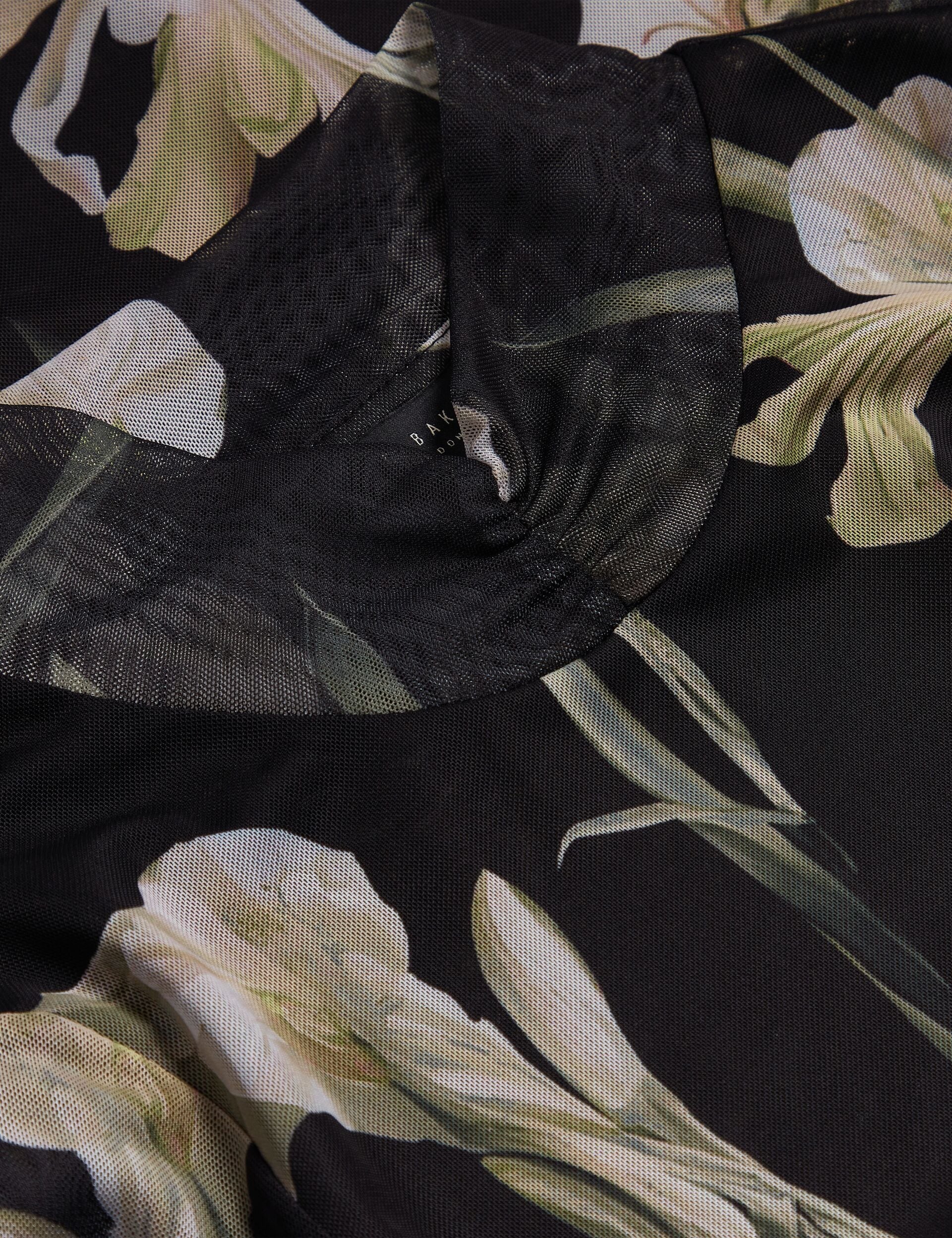 Ted Baker FIAAHH - Floral Print High Neck Sheer Mesh Top