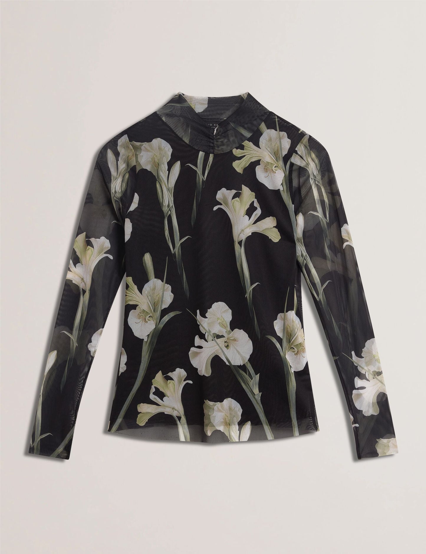 Ted Baker FIAAHH - Floral Print High Neck Sheer Mesh Top