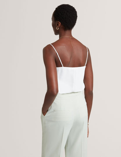 Ted Baker LULEA Chiffon Detail V-Neck Strappy Cami Top in Ivory
