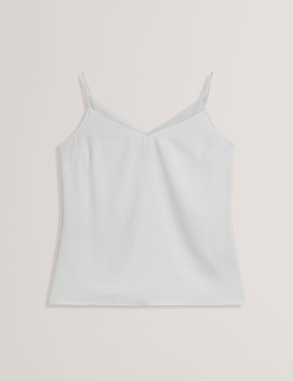 Ted Baker LULEA Chiffon Detail V-Neck Strappy Cami Top in Ivory