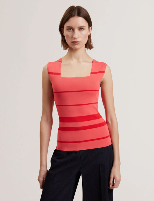 Ted Baker LAYDAA - Striped Knit Square Neck Sleeveless Top