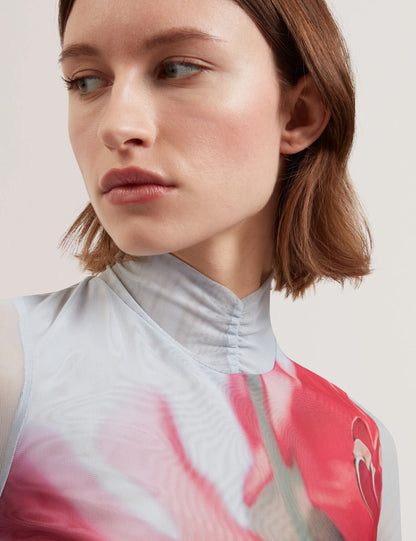 Ted Baker PIPYA - Floral High Neck Long Sleeve Mesh Top