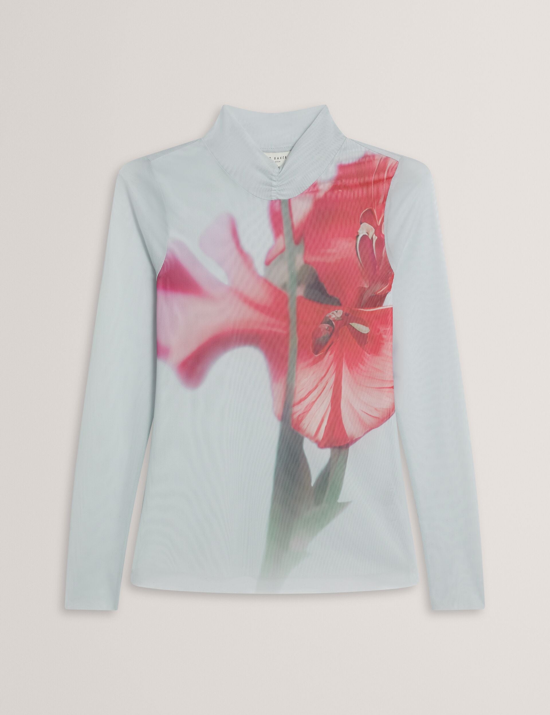 Ted Baker PIPYA - Floral High Neck Long Sleeve Mesh Top