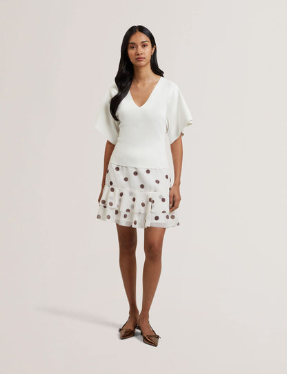 Ted Baker REGINAH - Wide Short Sleeve V-Neck Knitted Top