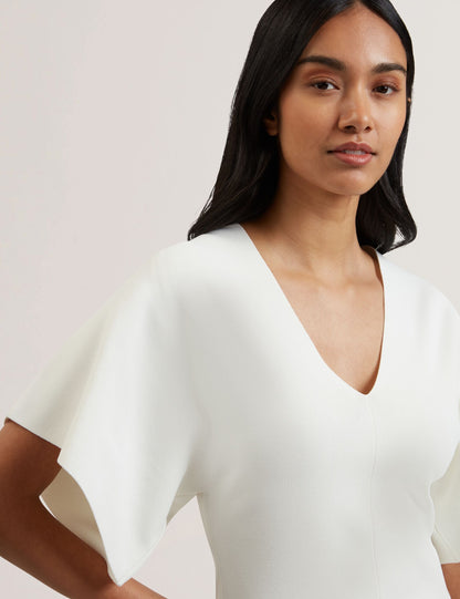 Ted Baker REGINAH - Wide Short Sleeve V-Neck Knitted Top