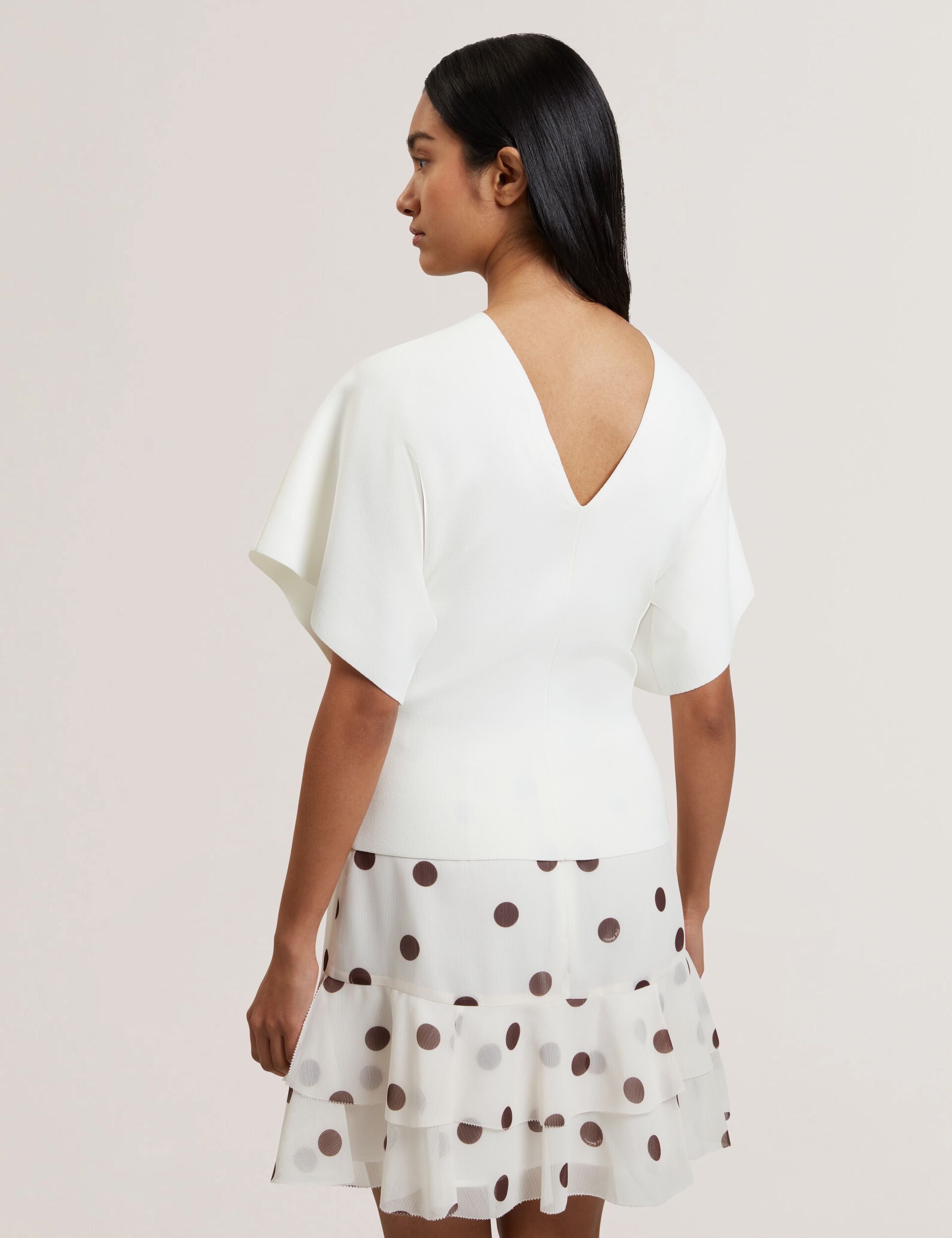 Ted Baker REGINAH - Wide Short Sleeve V-Neck Knitted Top