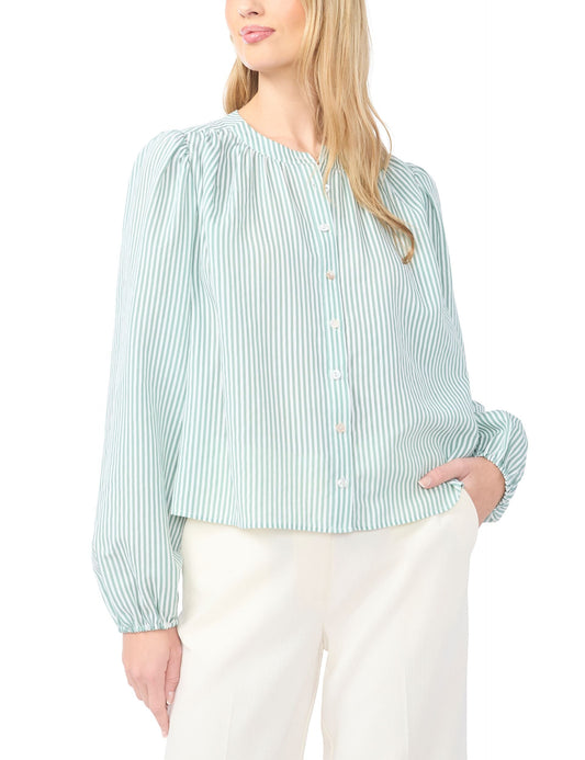 Ted Baker BROOKE Striped Puff Long Sleeve Blouse