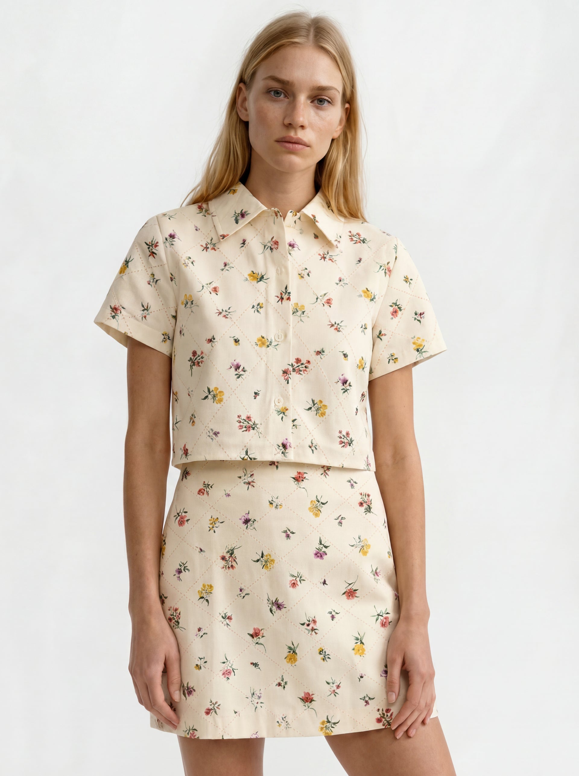 Ted Baker LIZ Wildflower Embroidered Cropped Shirt