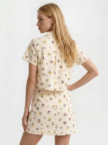 Ted Baker LIZ Wildflower Embroidered Cropped Shirt
