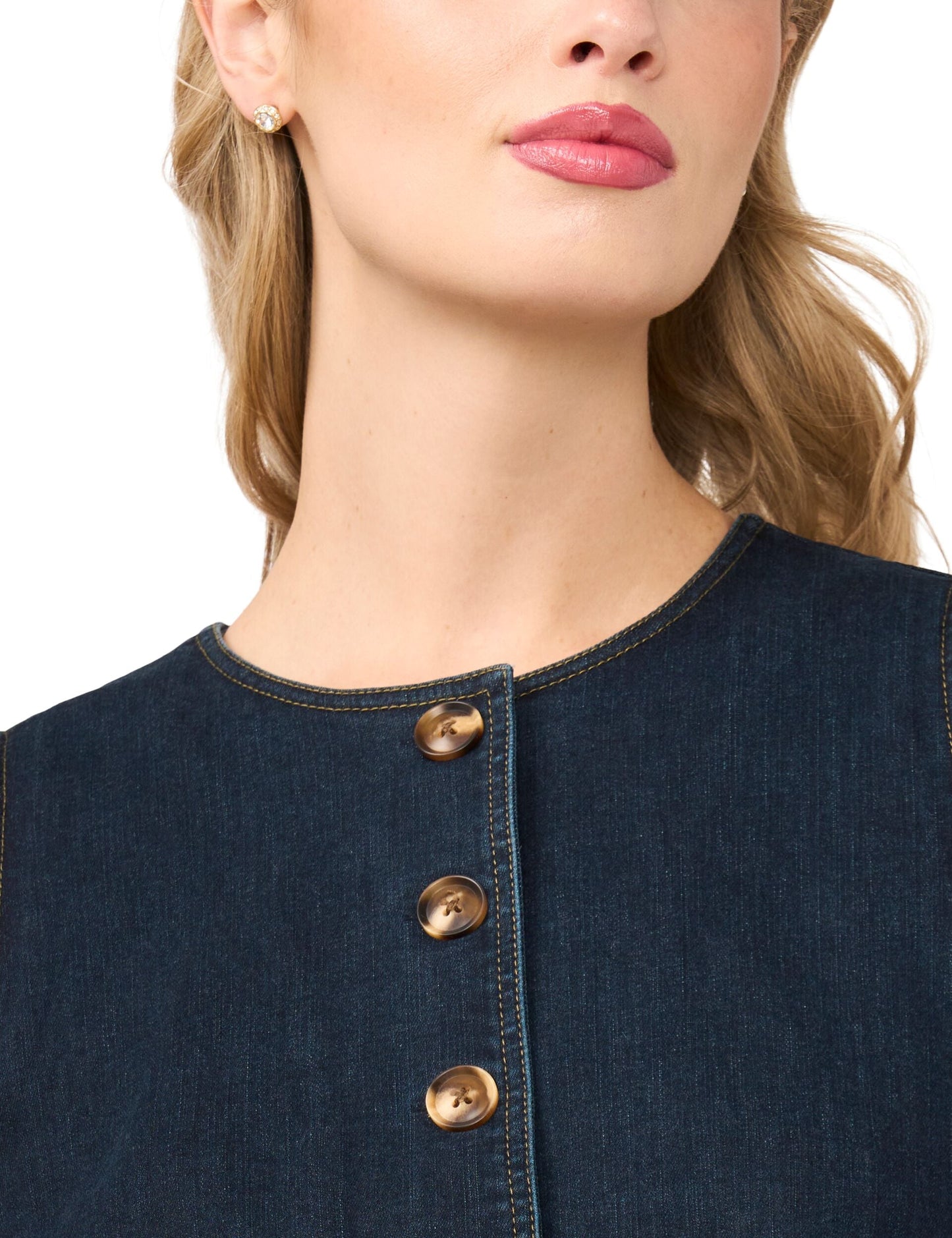 Ted Baker GIA Sleeveless Denim Button-Up Top