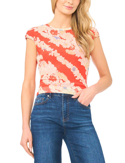 Ted Baker JODIE Floral Stripe Cap Sleeve Fitted T-Shirt