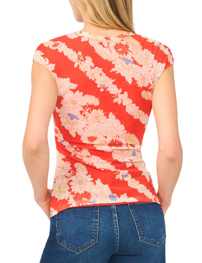 Ted Baker JODIE Floral Stripe Cap Sleeve Fitted T-Shirt