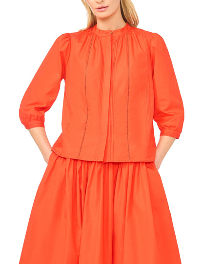 Ted Baker CAMILLE Relaxed Mandarin Collar Cotton Blouse