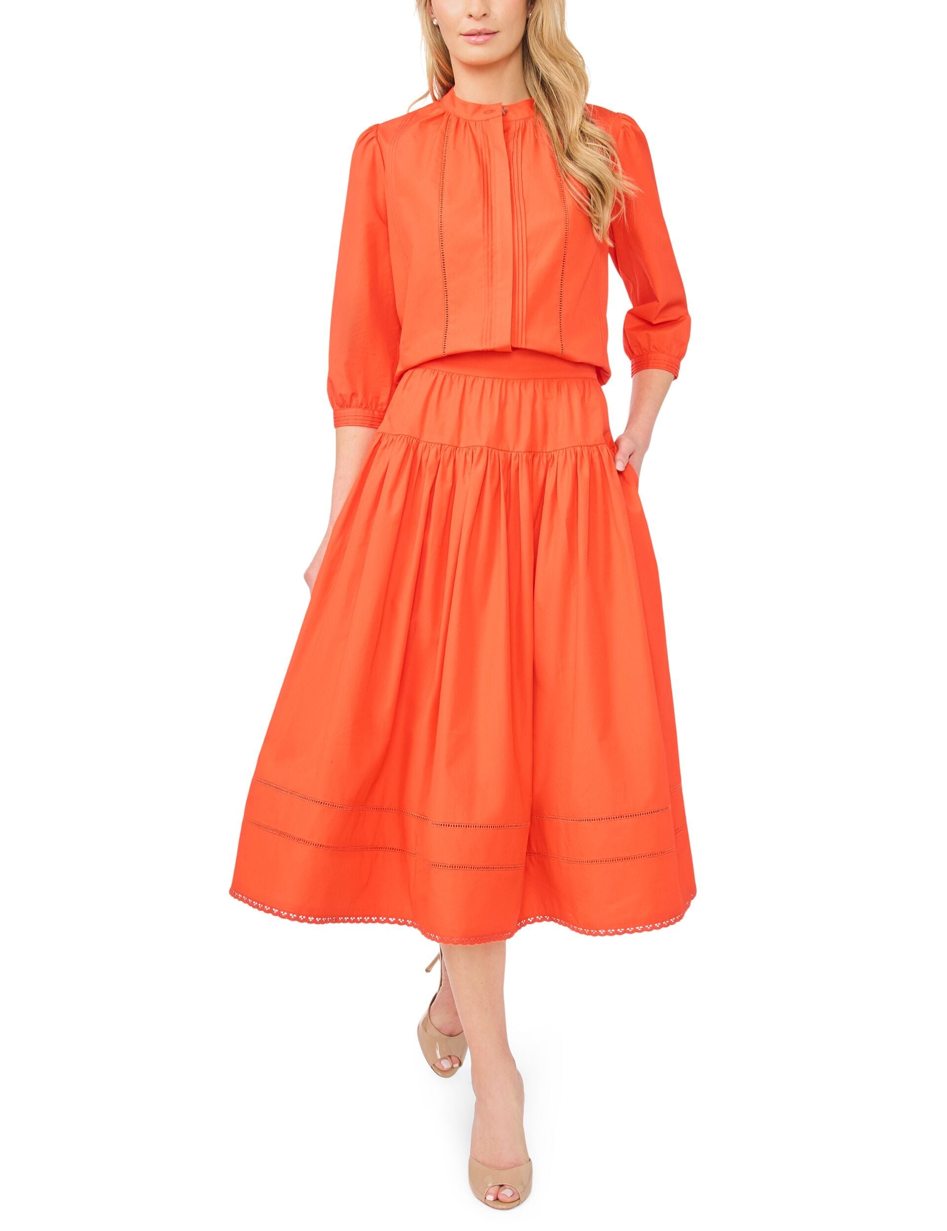 Ted Baker CAMILLE Relaxed Mandarin Collar Cotton Blouse