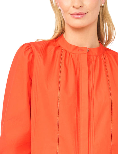 Ted Baker CAMILLE Relaxed Mandarin Collar Cotton Blouse