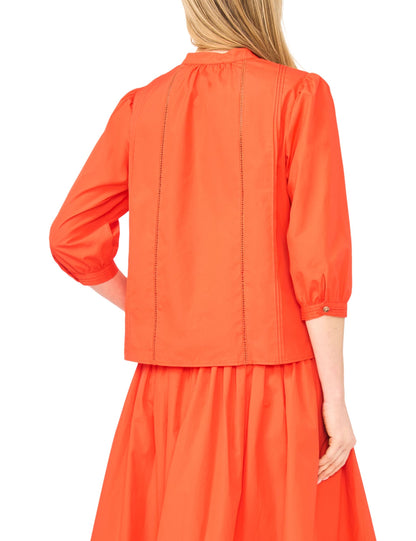 Ted Baker CAMILLE Relaxed Mandarin Collar Cotton Blouse