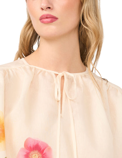Ted Baker ROCHELLE Floral Print Tie Neck Relaxed Blouse