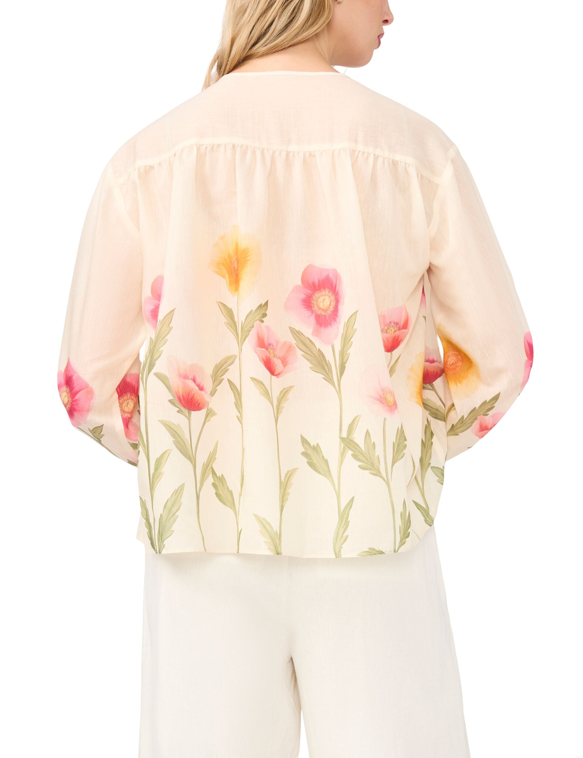 Ted Baker ROCHELLE Floral Print Tie Neck Relaxed Blouse