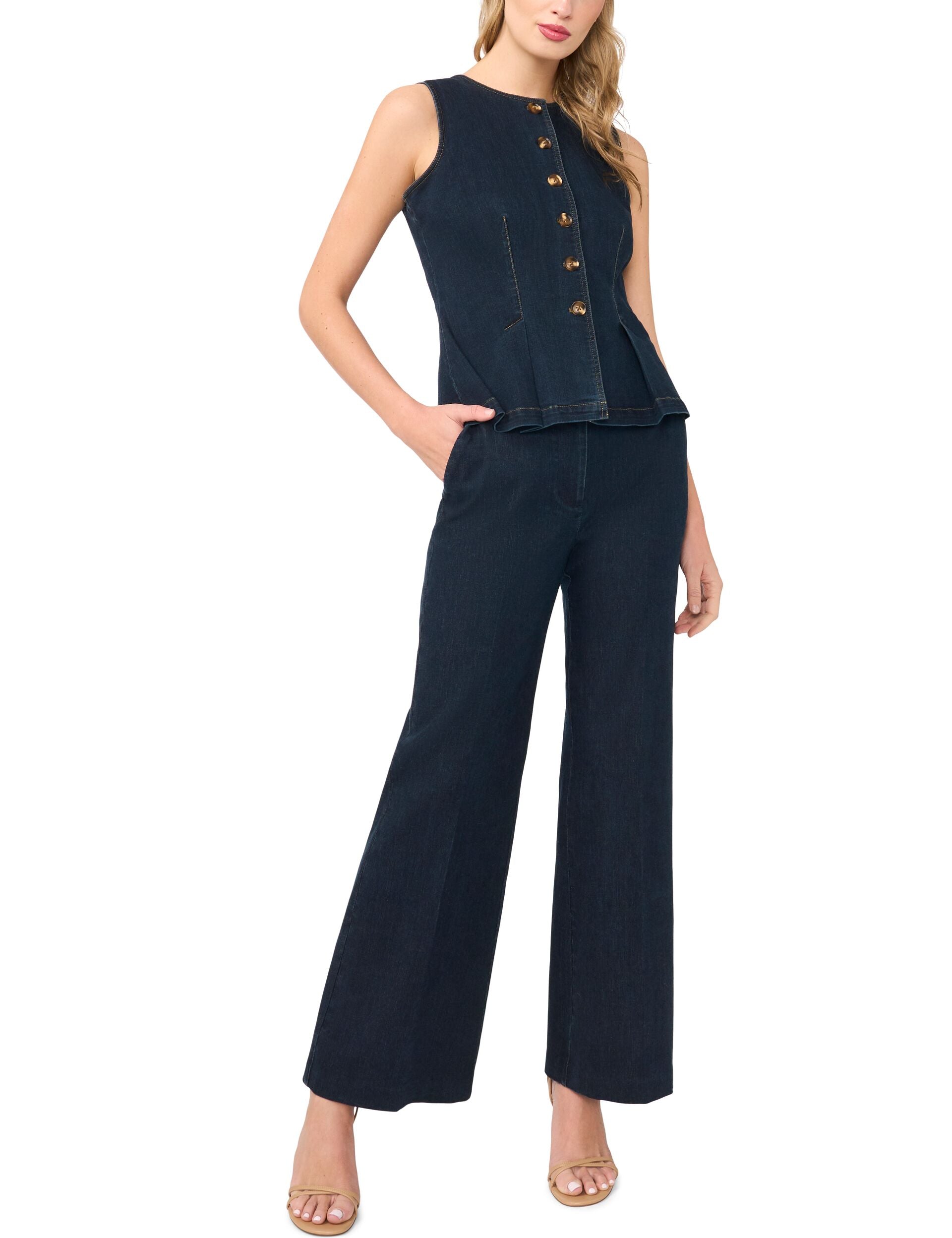 Ted Baker CARINA Dark Rinse Smart Wide Leg Jeans