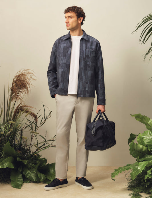 Ted Baker IWOJAN Mixed Weave Stripe Zip-Through Overshirt