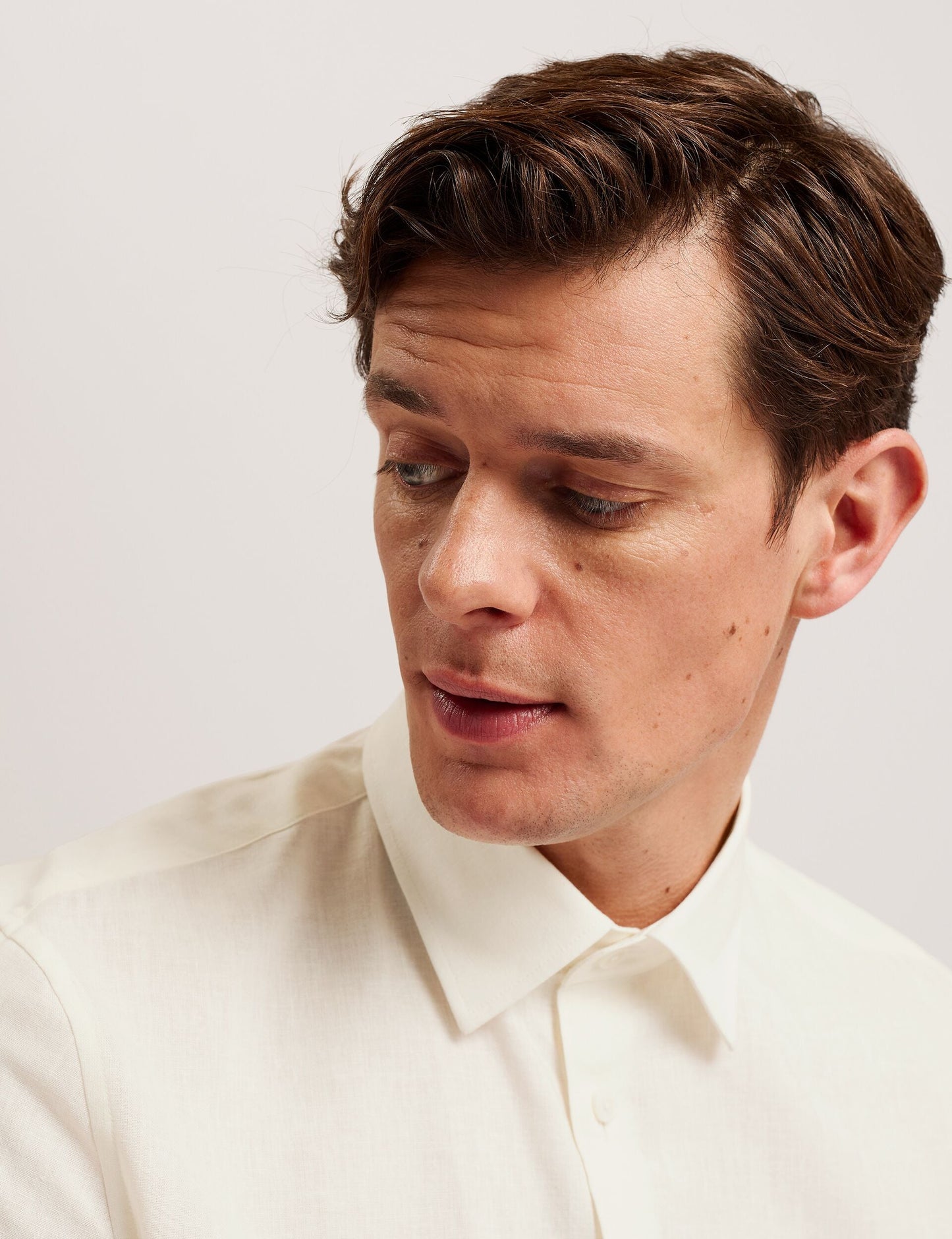 Ted Baker NAIRES Linen Blend Slim Short Sleeve Shirt