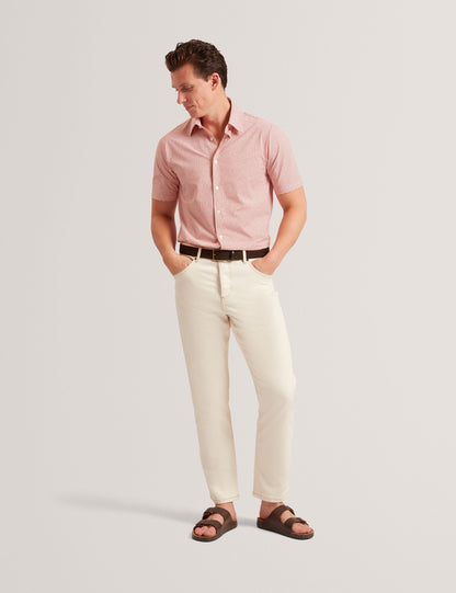 Ted Baker Orange Wavey Geo Print Short Sleeve Shirt | WAVEYS | Ted Baker