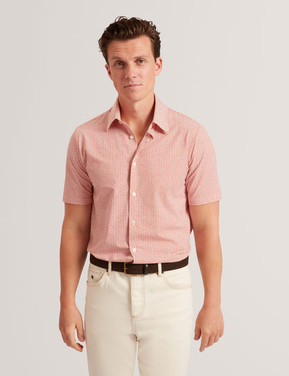 Ted Baker Orange Wavey Geo Print Short Sleeve Shirt | WAVEYS | Ted Baker