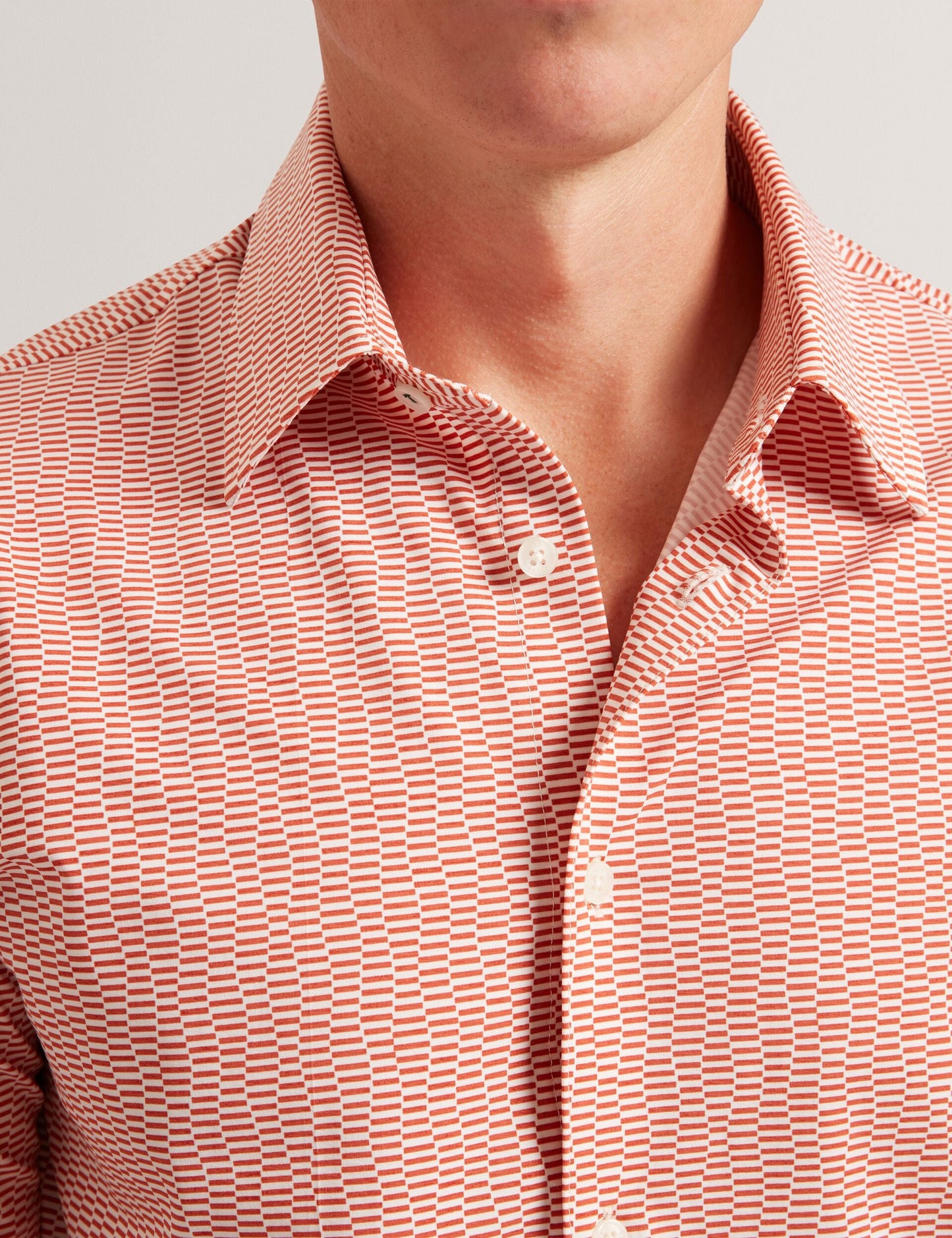 Ted Baker Orange Wavey Geo Print Short Sleeve Shirt | WAVEYS | Ted Baker